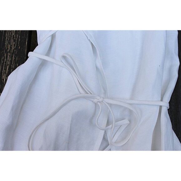 Reformation - "Cruz" Wrap Dress in White Linen, size Small #14 - Picture 12 of 12